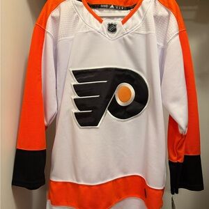 Men’s White and Orange Hockey Jersey